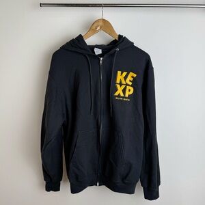 Black Hoodie with Yellow KEXP Logo